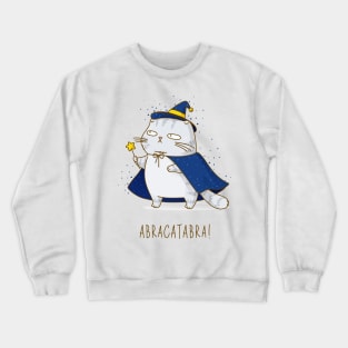 ABRACATABRA!, Cute cat with magic wand Crewneck Sweatshirt